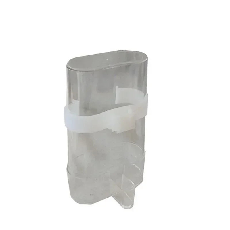 Clear plastic replacement container component for Snugll automatic bird feeder