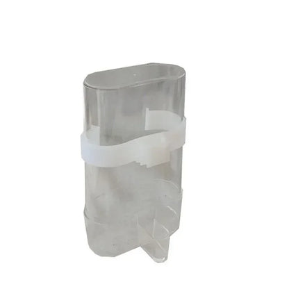 Clear plastic replacement container component for Snugll automatic bird feeder