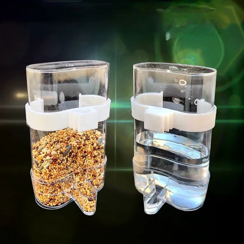 Snugll transparent automatic bird feeder with separate compartments for seeds and water