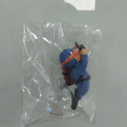 Snugll floating blue diver aquarium decor with detailed diver figure and transparent bubble
