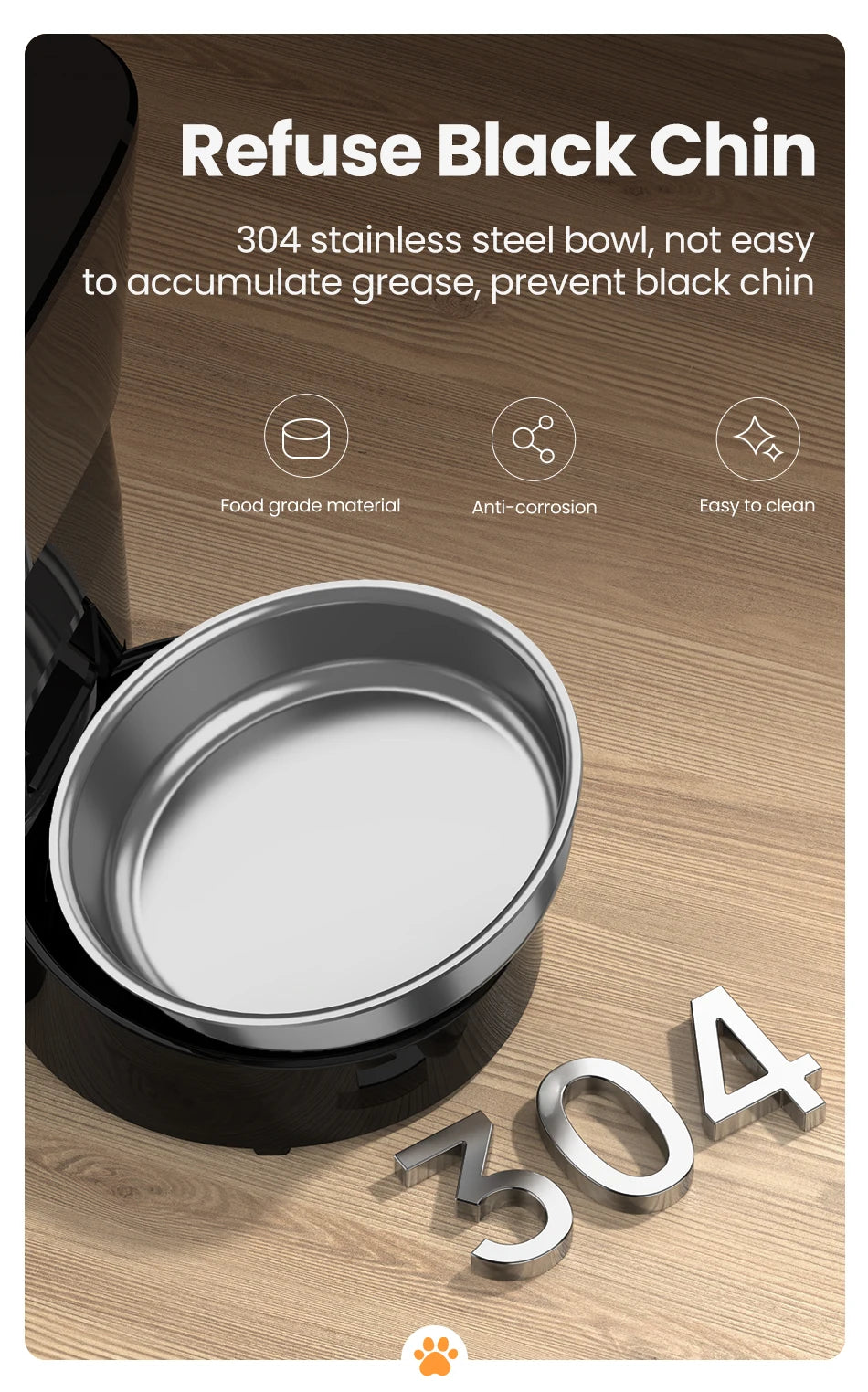 Snugll timed dog feeder with portion control featuring a 304 stainless steel bowl resistant to grease and easy to clean