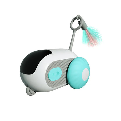 Snugll pets remote controlled pet toy for cats with wheels and colorful feather attachment
