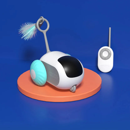 Snugll pets remote controlled pet toy for cats with feather attachment and wireless remote control